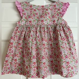 EUC Liberty Print With Gingham Trim Red Beans Top! Size 6